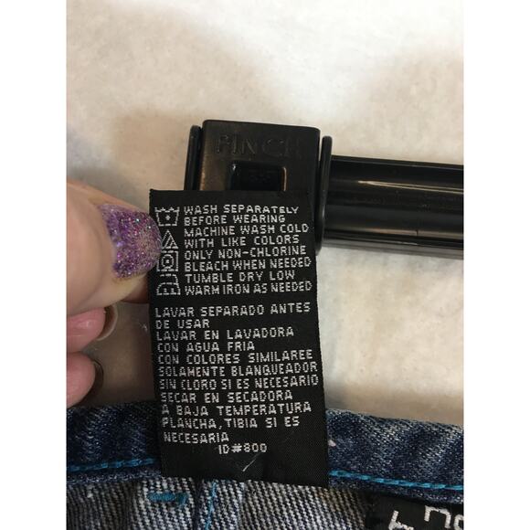 Vintage Y2K No Boundaries Button Fly Jeans w/ Bright Blue Trim Junior's‎ Size 15 - Picture 13 of 13